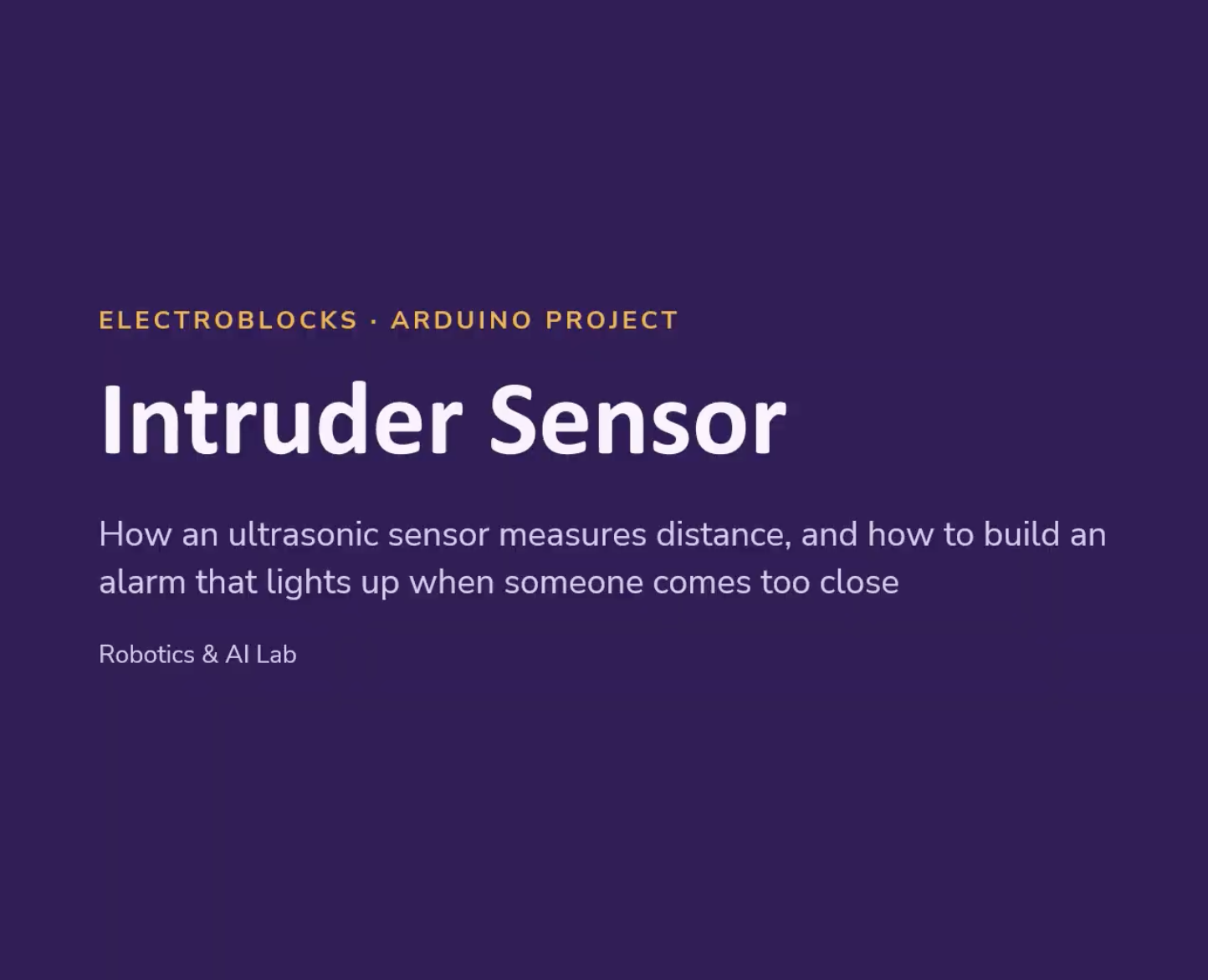 Intruder Sensor tutorial — SCERT Uttarakhand